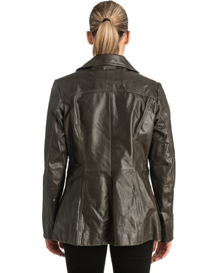 Γνήσιο Γυναικέιο Δερμάτινο Σακάκι - T513