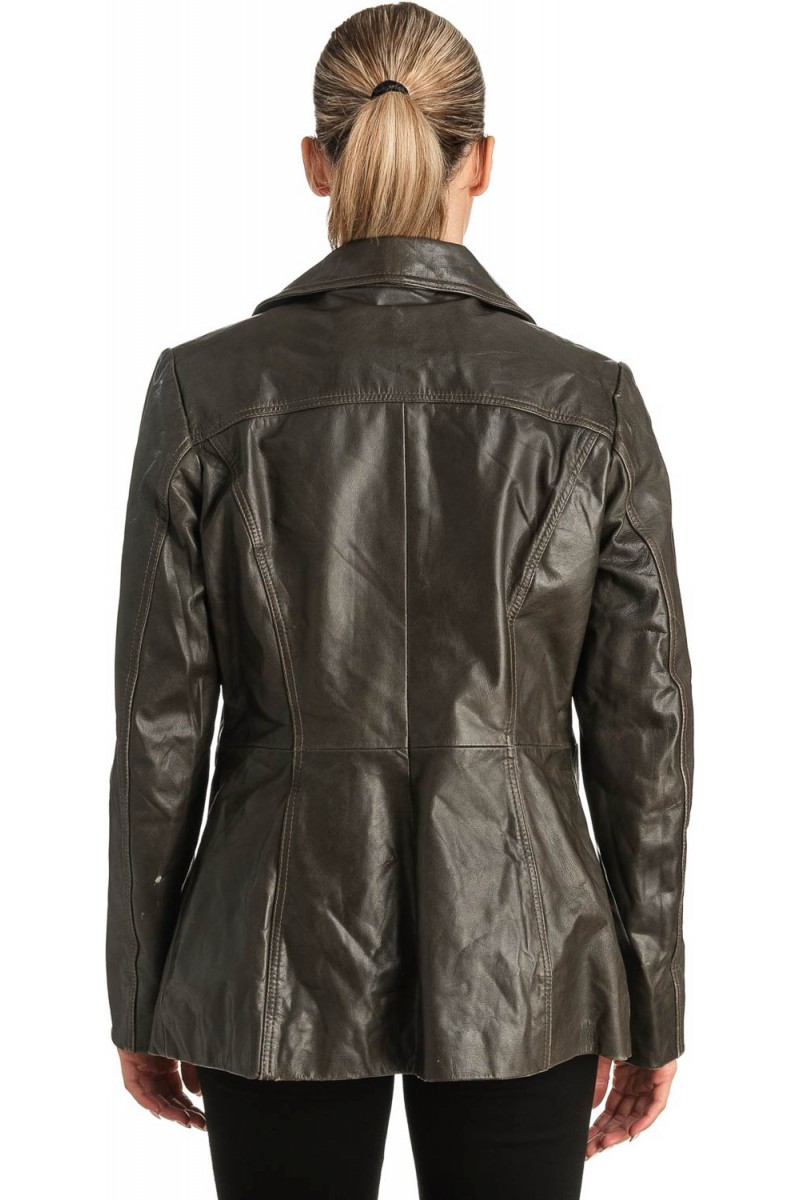 Γνήσιο Γυναικέιο Δερμάτινο Σακάκι - T513