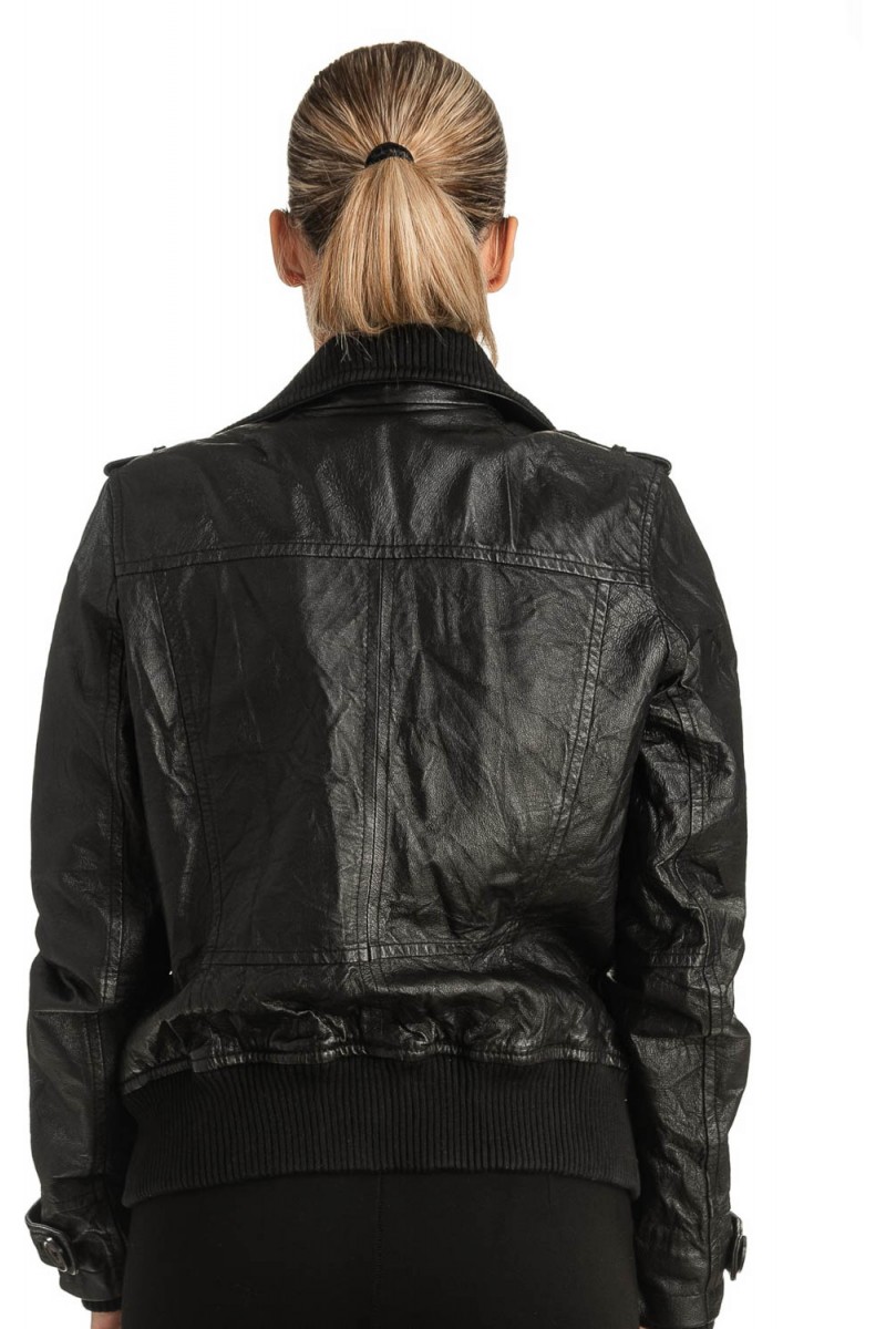 Γνήσιο Γυναικέιο Δερμάτινο Μπουφάν - T514