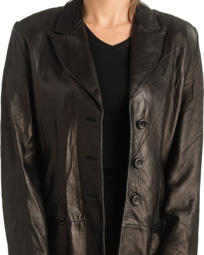 Γνήσιο Γυναικέιο Δερμάτινο Παλτό - T515