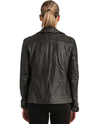 Γνήσιο Γυναικέιο Δερμάτινο Μπουφάν - T516