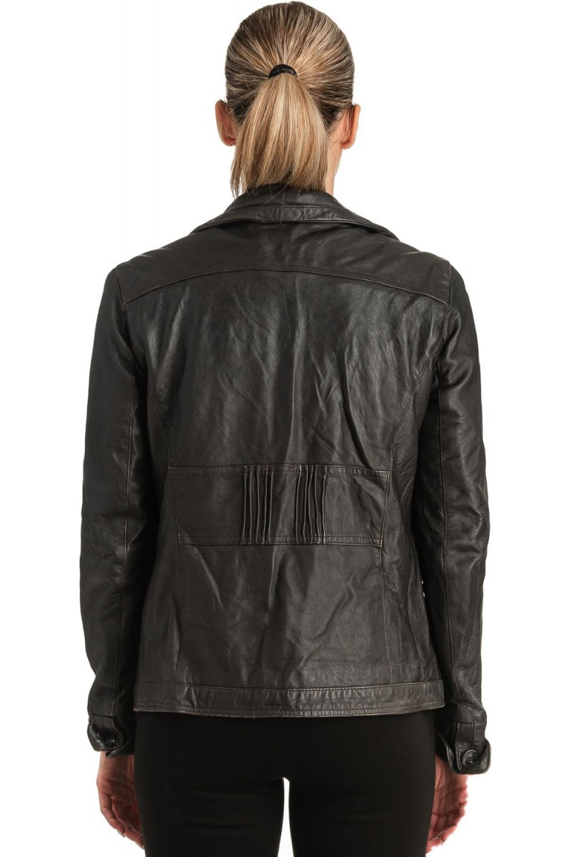 Γνήσιο Γυναικέιο Δερμάτινο Μπουφάν - T516