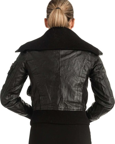 Γνήσιο Γυναικέιο Δερμάτινο Μπουφάν - T518