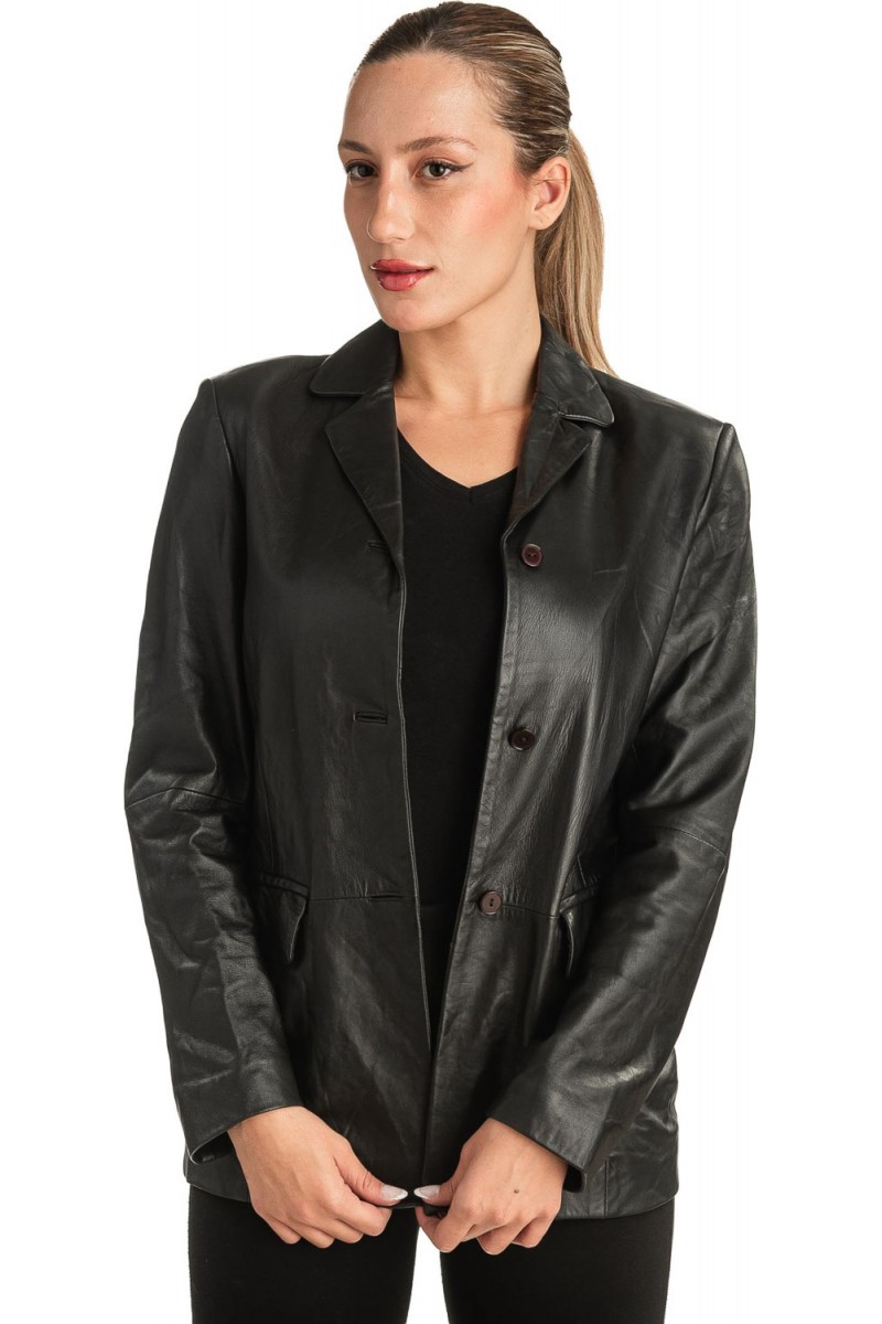Γνήσιο Γυναικέιο Δερμάτινο Σακάκι - T524