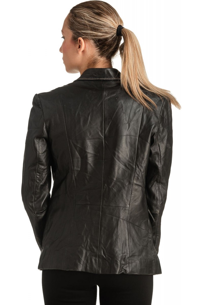Γνήσιο Γυναικέιο Δερμάτινο Σακάκι - T527