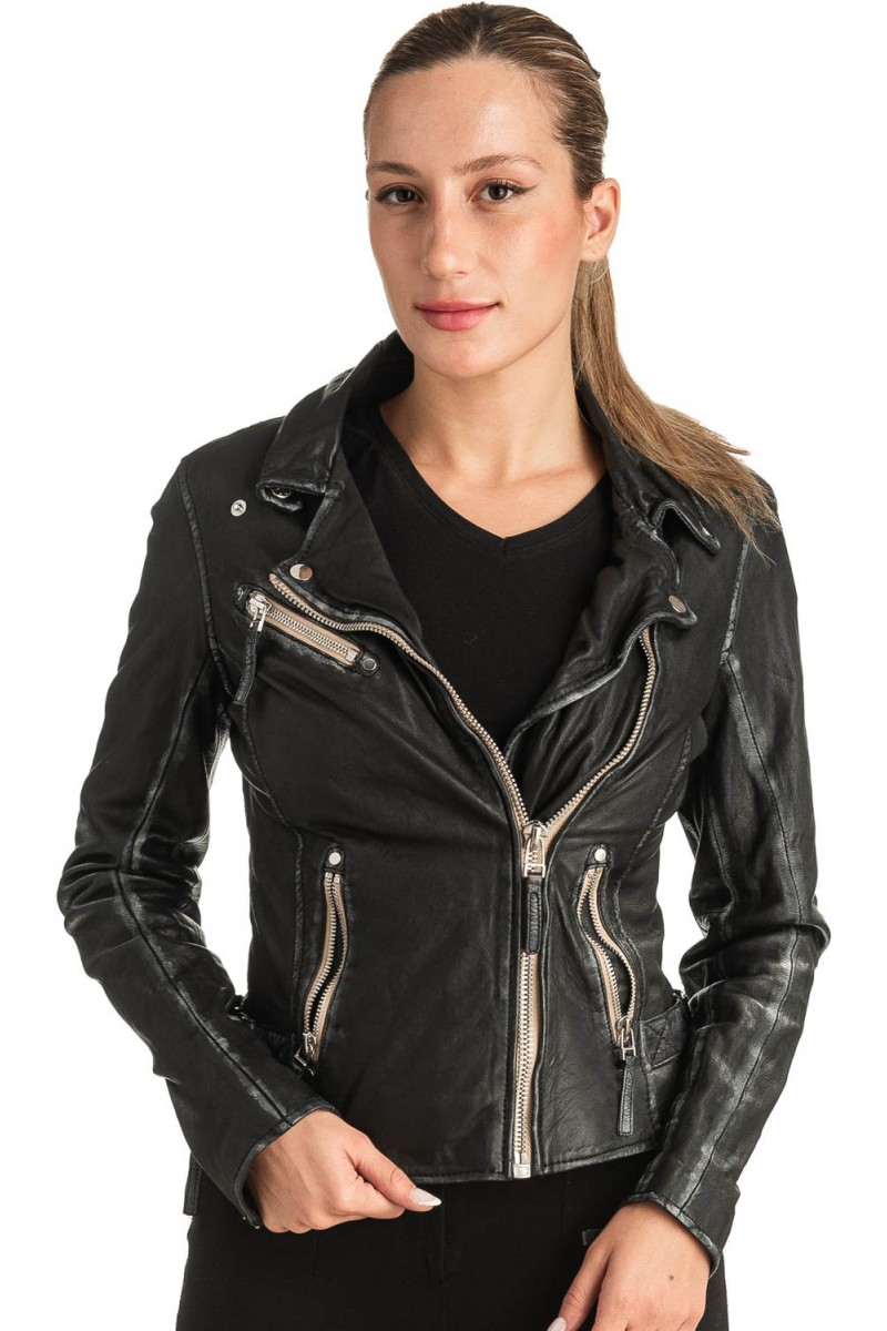 Γνήσιο Γυναικέιο Δερμάτινο Μπουφάν - T529