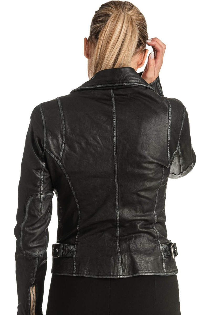 Γνήσιο Γυναικέιο Δερμάτινο Μπουφάν - T529