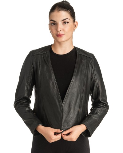 Γνήσιο Γυναικέιο Δερμάτινο Μπουφάν - T533