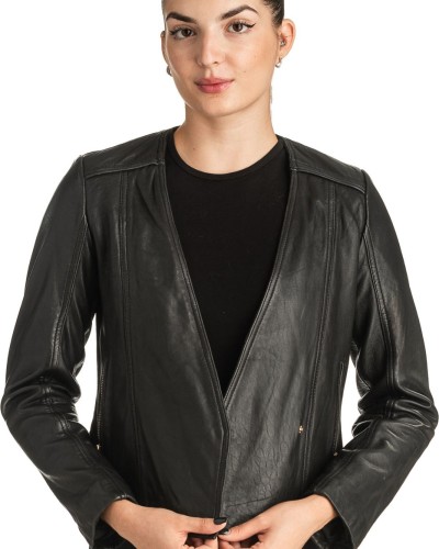 Γνήσιο Γυναικέιο Δερμάτινο Μπουφάν - T533