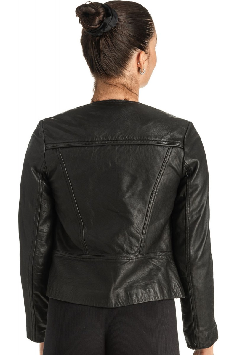 Γνήσιο Γυναικέιο Δερμάτινο Μπουφάν - T533