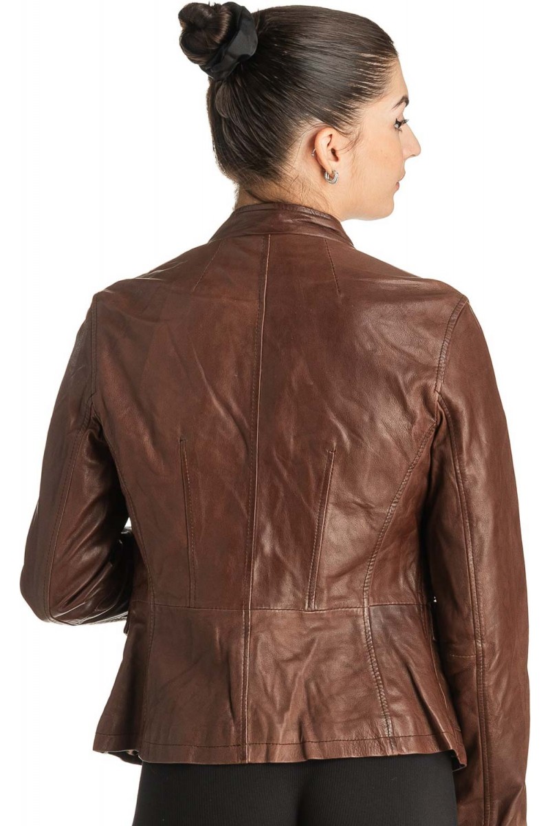 Γνήσιο Γυναικέιο Δερμάτινο Σακάκι - T535