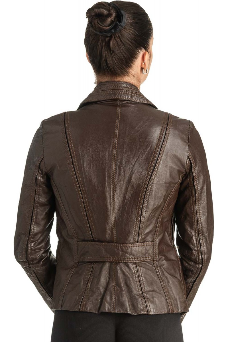 Γνήσιο Γυναικέιο Δερμάτινο Σακάκι - T538