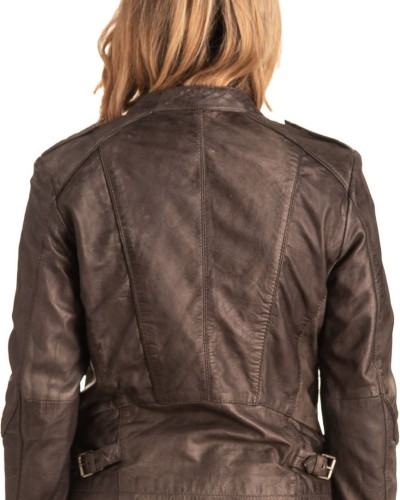 Γνήσιο Γυναικέιο Δερμάτινο Μπουφάν - T539