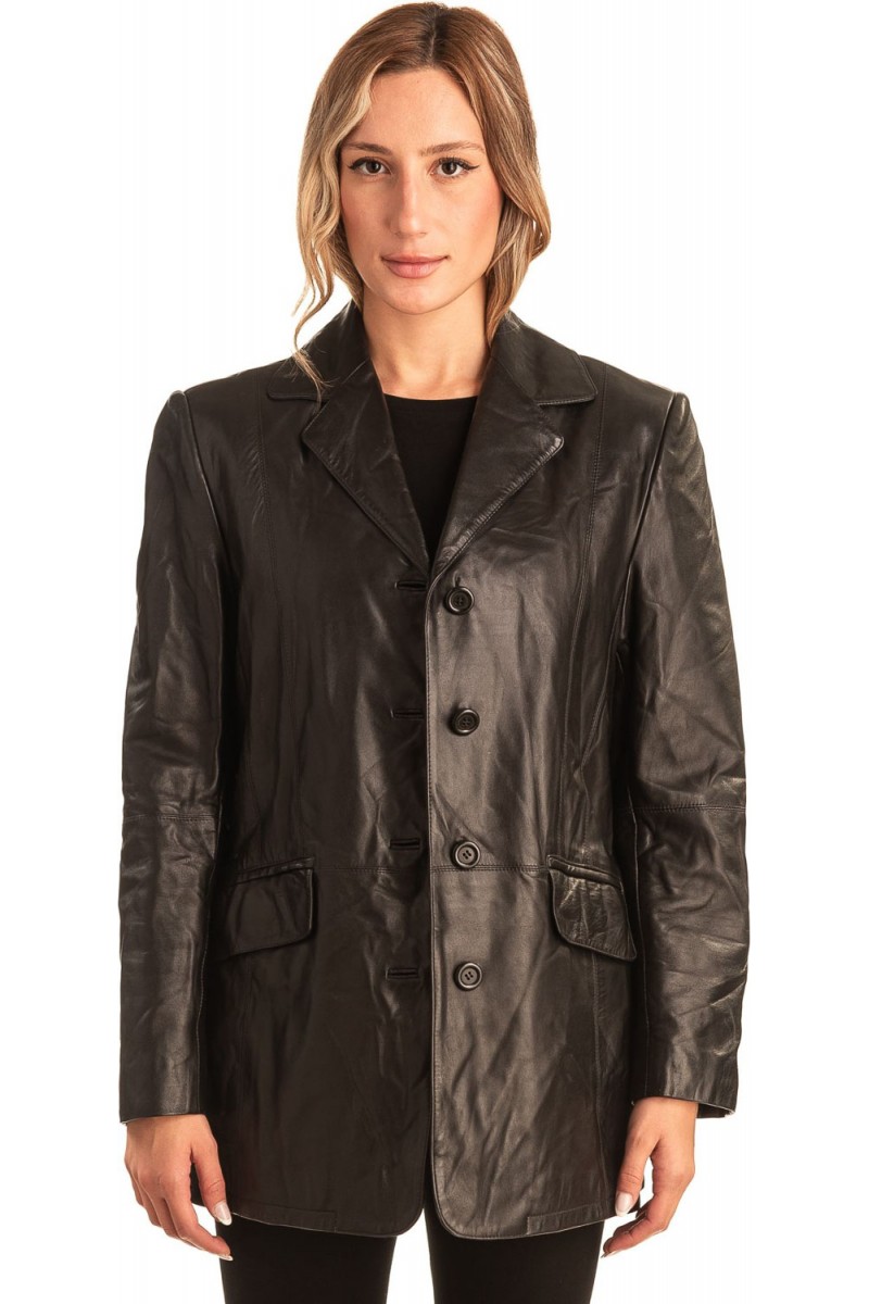 Γνήσιο Γυναικέιο Δερμάτινο Σακάκι - T541