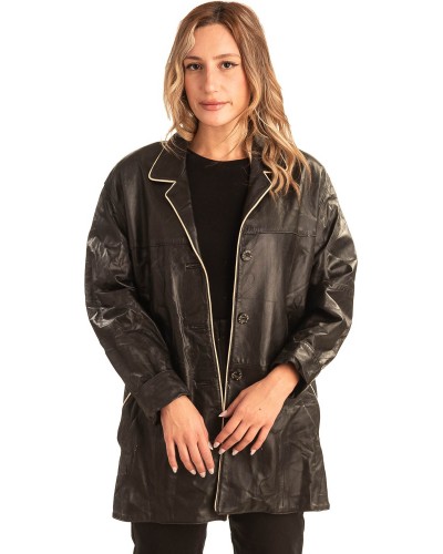 Γνήσιο Γυναικέιο Δερμάτινο Σακάκι - T542