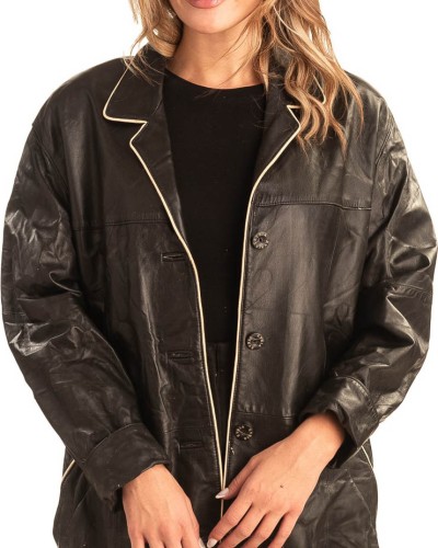 Γνήσιο Γυναικέιο Δερμάτινο Σακάκι - T542