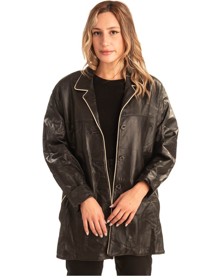 Γνήσιο Γυναικέιο Δερμάτινο Σακάκι - T542