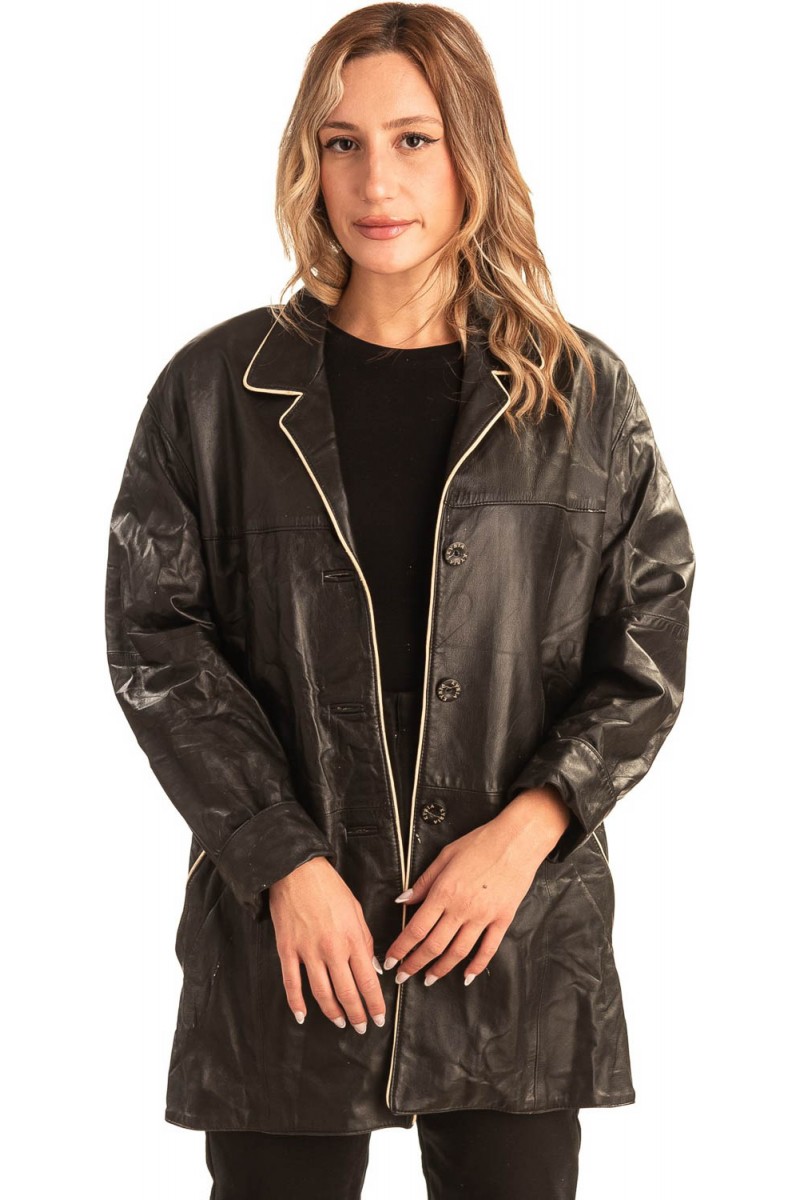 Γνήσιο Γυναικέιο Δερμάτινο Σακάκι - T542