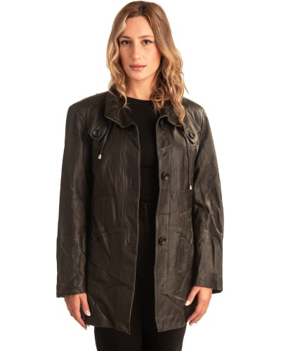 Γνήσιο Γυναικέιο Δερμάτινο Μπουφάν - T544