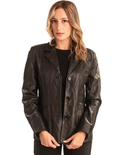 Γνήσιο Γυναικέιο Δερμάτινο Σακάκι - T546