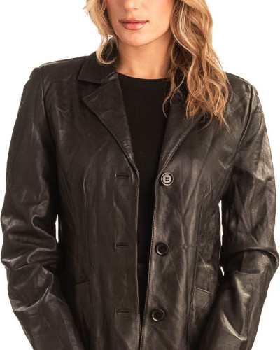 Γνήσιο Γυναικέιο Δερμάτινο Σακάκι - T546