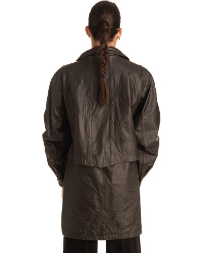 Γνήσιο Γυναικέιο Δερμάτινο Μπουφάν - T548