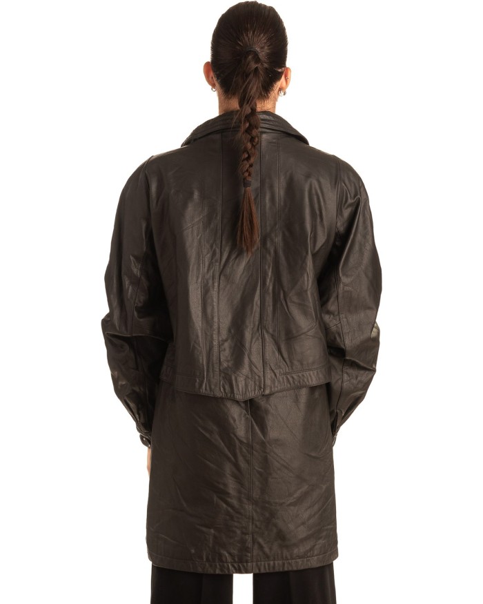 Γνήσιο Γυναικέιο Δερμάτινο Μπουφάν - T548