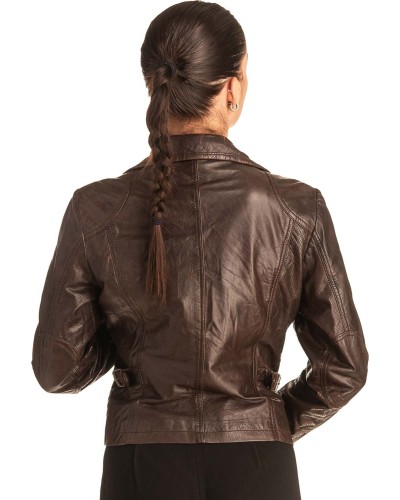 Γνήσιο Γυναικέιο Δερμάτινο Μπουφάν - T551