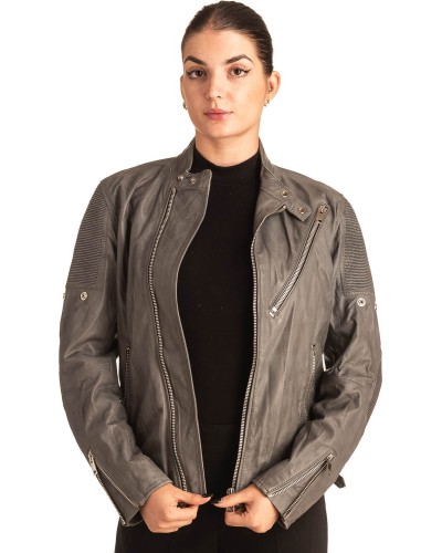 Γνήσιο Γυναικέιο Δερμάτινο Μπουφάν - T552