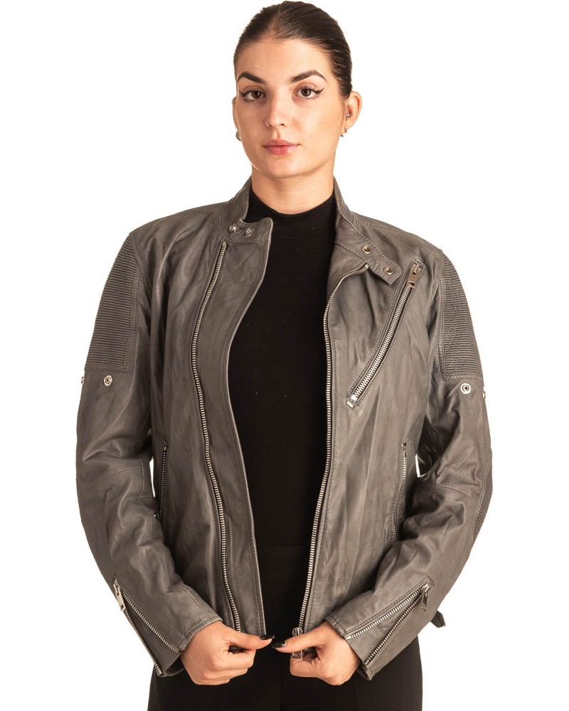 Γνήσιο Γυναικέιο Δερμάτινο Μπουφάν - T552