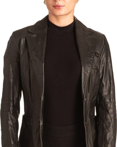 Γνήσιο Γυναικέιο Δερμάτινο Σακάκι - T553