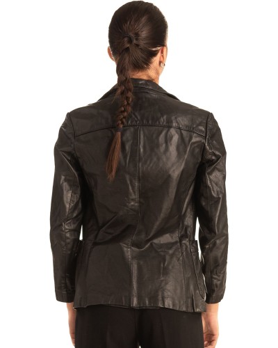 Γνήσιο Γυναικέιο Δερμάτινο Σακάκι - T553