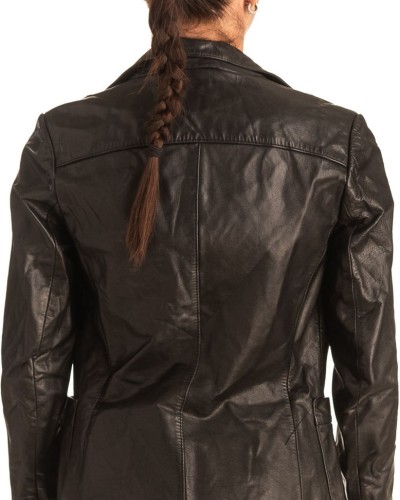 Γνήσιο Γυναικέιο Δερμάτινο Σακάκι - T553