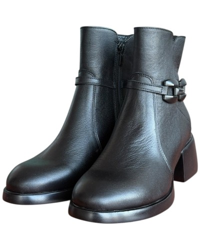 Δερμάτινο Γυναικείo Μποτάκι - W77