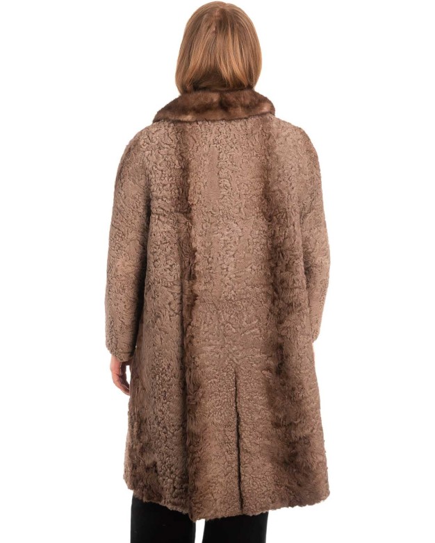 Γνήσια Γυναικεία Φυσική Γούνα με Βιζόν Γιακά  - X259