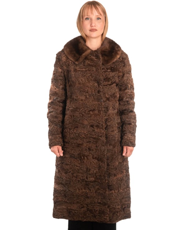 Γνήσια Γυναικεία Φυσική Γούνα με Βιζόν Γιακά  - X270