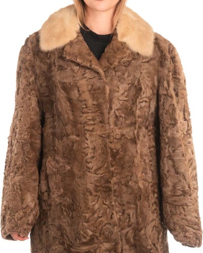 Γνήσια Γυναικεία Φυσική Γούνα με Βιζόν Γιακά  - X308