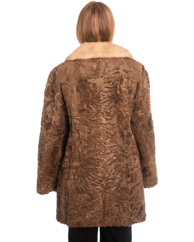 Γνήσια Γυναικεία Φυσική Γούνα με Βιζόν Γιακά  - X308