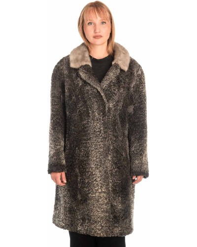 Γνήσια Γυναικεία Φυσική Γούνα με Βιζόν Γιακά  - X314