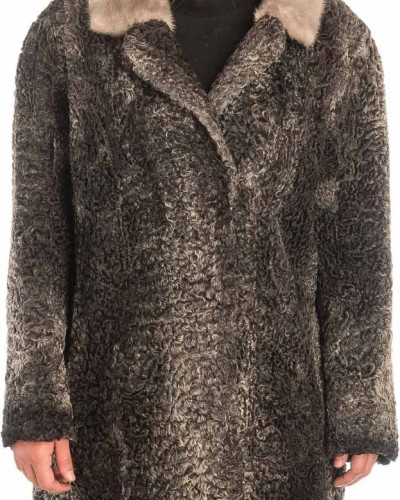 Γνήσια Γυναικεία Φυσική Γούνα με Βιζόν Γιακά  - X314