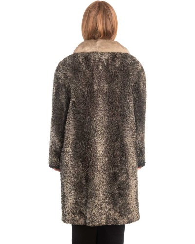 Γνήσια Γυναικεία Φυσική Γούνα με Βιζόν Γιακά  - X314