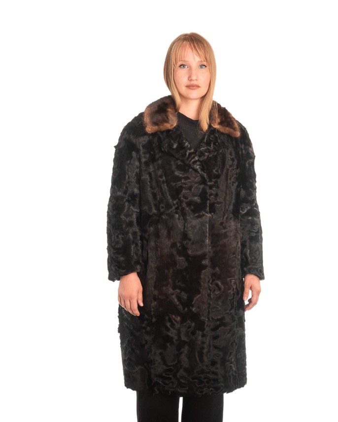 Γνήσια Γυναικεία Φυσική Γούνα με Βιζόν Γιακά  - X337