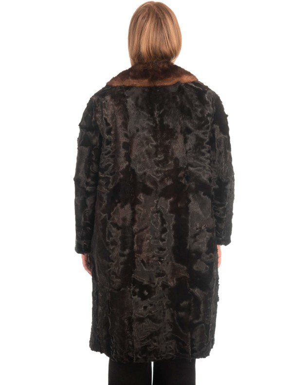 Γνήσια Γυναικεία Φυσική Γούνα με Βιζόν Γιακά  - X337