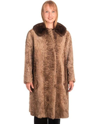 Γνήσια Γυναικεία Φυσική Γούνα με Βιζόν Γιακά  - X386