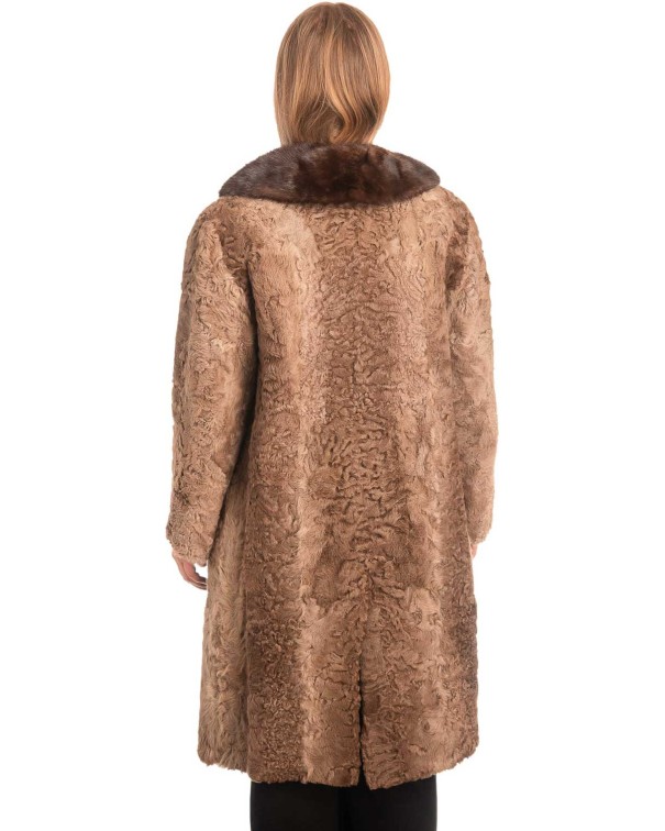 Γνήσια Γυναικεία Φυσική Γούνα με Βιζόν Γιακά  - X386