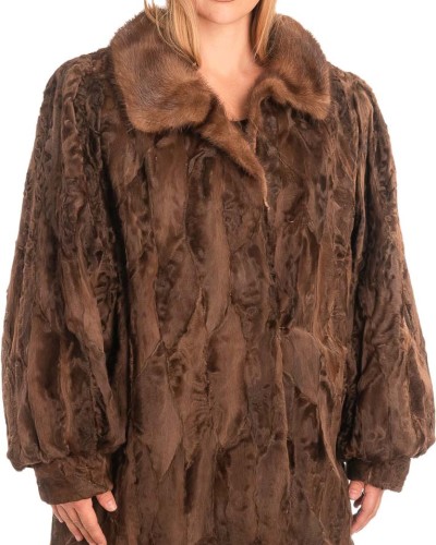 Γνήσια Γυναικεία Φυσική Γούνα με Βιζόν Γιακά  - X553