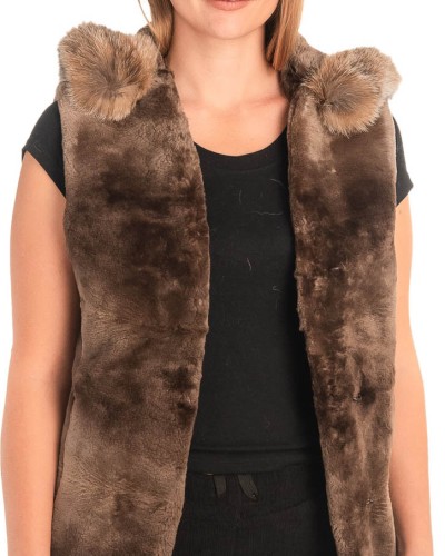 Γνήσια Γυναικεία Φυσική Γούνα Γιλέκο - X716