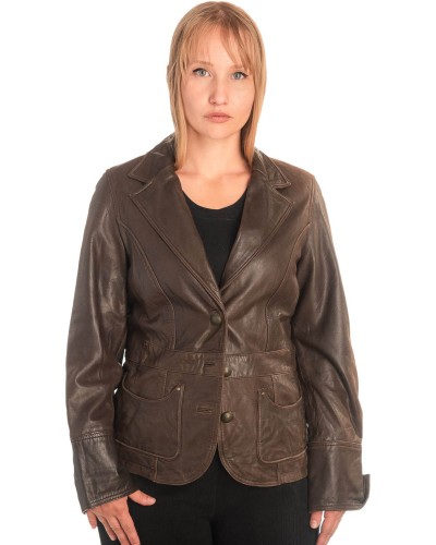 Γνήσιο Γυναικέιο Δερμάτινο Σακάκι - X752