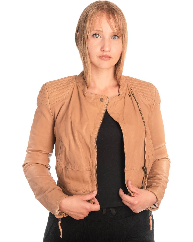 Γνήσιο Γυναικέιο Δερμάτινο Μπουφάν - X755