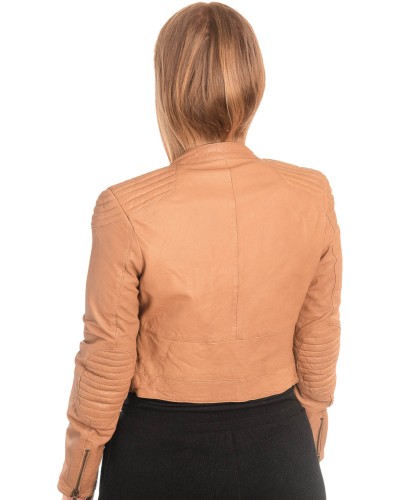 Γνήσιο Γυναικέιο Δερμάτινο Μπουφάν - X755